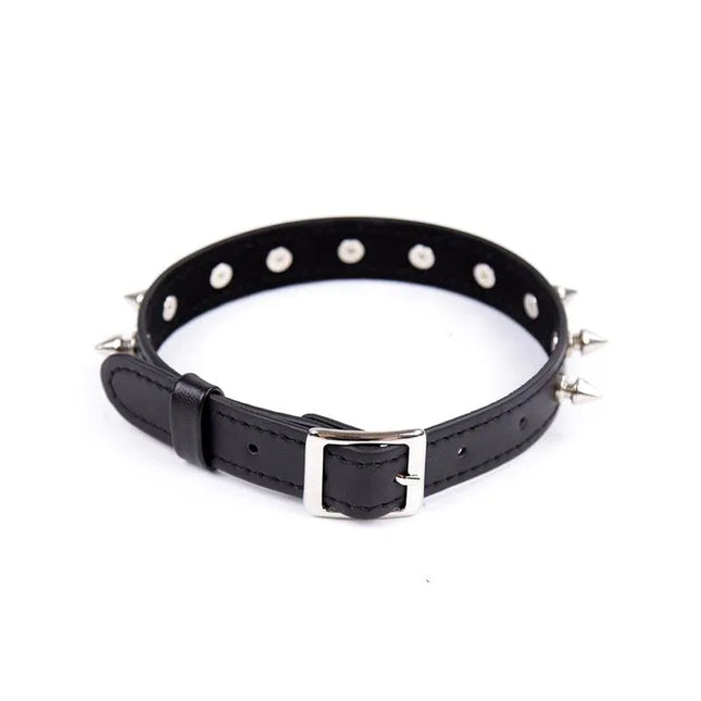 Collar with Spikes Adjustable 43 cm Black from Latetobed BDSM Line, edgy spiked design for bold statements in intimate moments.