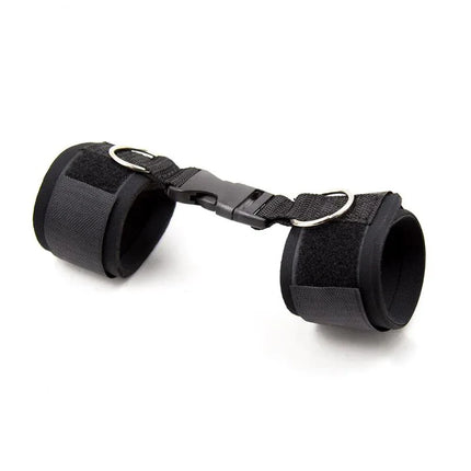 Neoprene Handcuffs with Veldro Black featuring adjustable Velcro closures for comfort and secure play