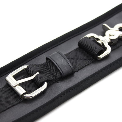 Leather Handcuffs with Big Hoops Black showcasing durable hardware and premium leather for BDSM enthusiasts.