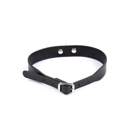Collar Adjustable 43 cm Black BDSM accessory on white background