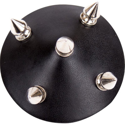 Close-up of Nipple Covers with Spikes Black featuring bold design and metallic pointed spikes for provocative look.