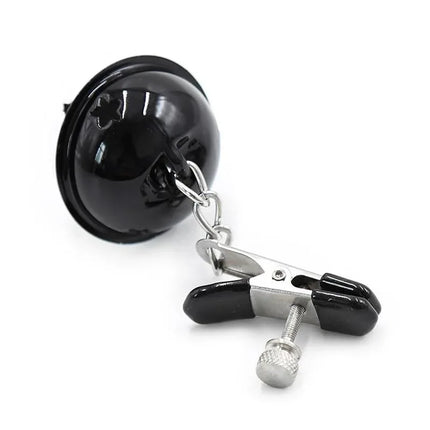 Nipple Clamps with Bell Black/White from Latetobed BDSM Line featuring adjustable tension and integrated bells.
