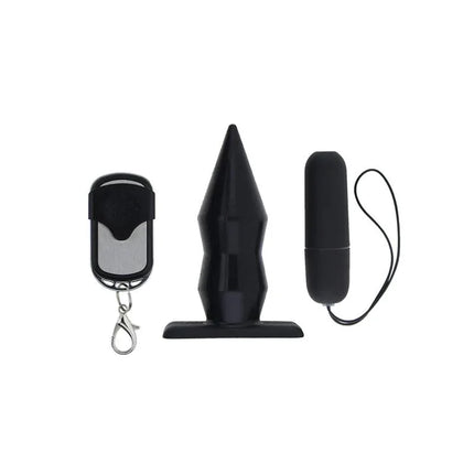 Vibrating Butt Plug with Remote Control Silicone Black, wireless remote included, 10 vibration functions for enhanced pleasure.