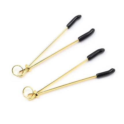 Nipple Clamps Metal Black/Gold with premium metal construction, offering adjustable, durable, and stylish BDSM accessories.