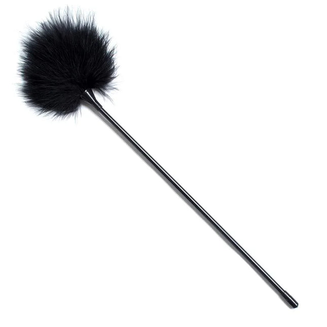 Feather Tickler 40 cm Black with soft feathers for sensory play and foreplay by Latetobed BDSM Line.