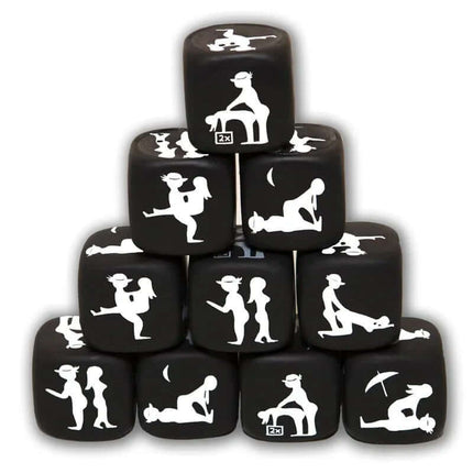Adult Dice Game for Exciting Adventures showcasing unique positions on dice for playful and adventurous couples.