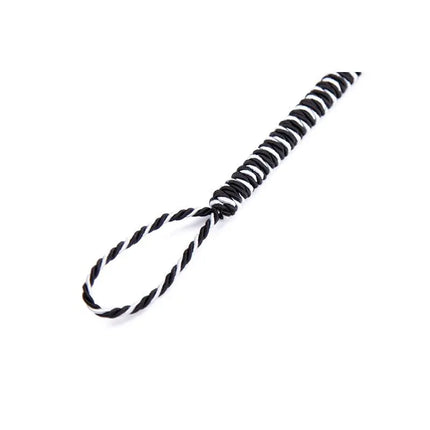 Feather Tickler with Wrapped 46 cm Black/White showing wrapped handle close-up