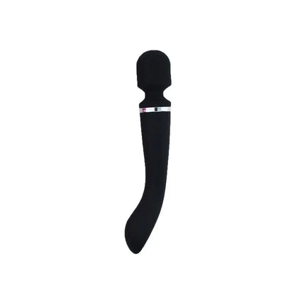 Massage Wand with 2 Motors Silicone Black featuring dual motors for customizable stimulation.