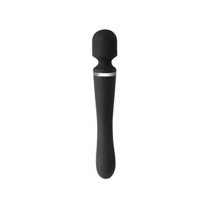 Massage Wand with 2 Motors Silicone Black showing dual-motor design for customizable pleasure experience.