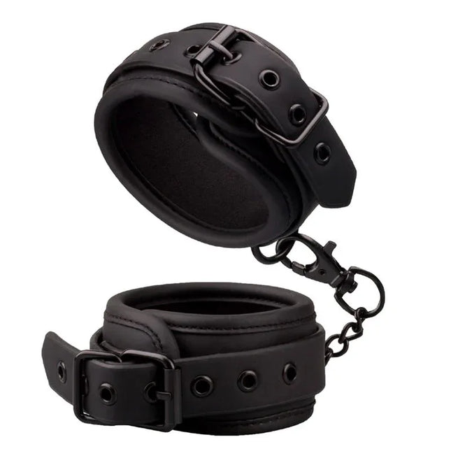Ankle Cuffs Vegan Leather in matte black, designed for secure and comfortable restraint, part of Intoyou Black Shadow line.