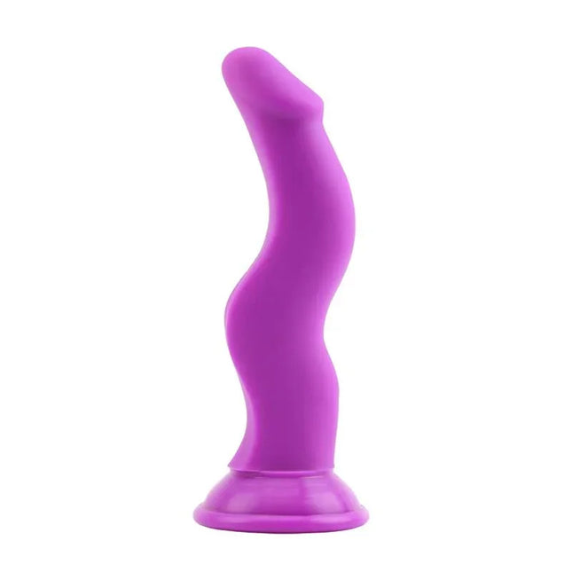 Shane G Purple dildo with curved flexible shaft, body-safe liquid silicone, phthalate-free design, ideal for pleasure and comfort.