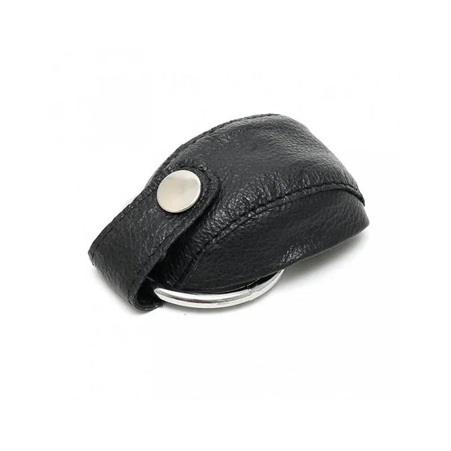 Penis Strap Adjustable with leather exterior and metal ring, luxurious and secure for intimate moments.