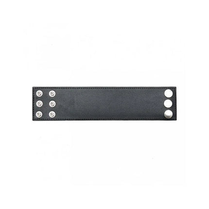 Wallet-Adjustable leather wristband in black, featuring a sleek design and fully adjustable strap for custom fit, ideal for everyday use.