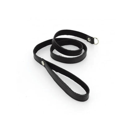 Leash, leather - Premium black leather BDSM leash, 90 cm, durable and comfortable grip for intimate play
