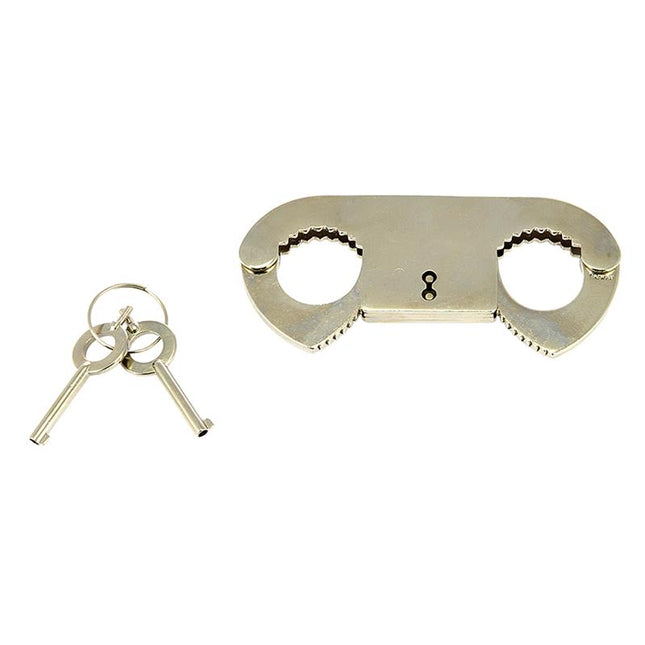 Cuffs for Fingers Adjustable in nickel-plated steel with keys, offering playful, secure restraint and a premium silver tone finish.