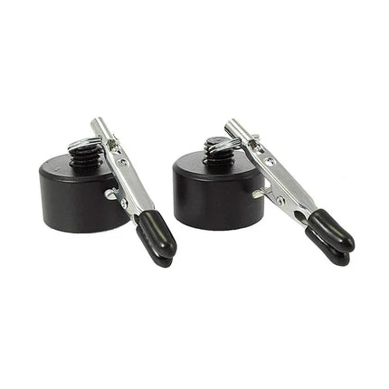 Nipple Clamps with Weights 100 gr, black iron clamps with sturdy design, set of two, ideal for sensation play.