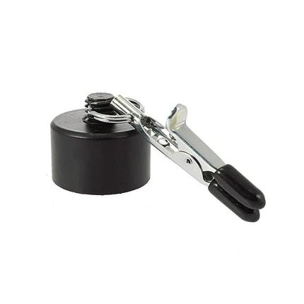 Nipple Clamps with Weights 100 gr., black iron design, ideal for sensation play, featuring minimalist sturdy clamps and 2 x 100 g weights.