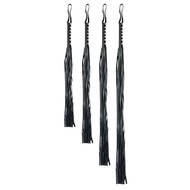 Flogger Leather 60 cm, premium black leather flogger for BDSM play with sleek design and ultimate control, ideal for impact play.