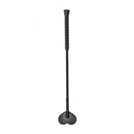 Whip 50 cm black leather paddle for BDSM play with ergonomic handle