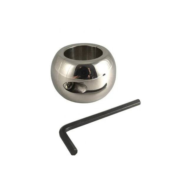 Stainless steel Ballstretcher-Ø 40 MM with allen key, ideal for BDSM and secure wear.