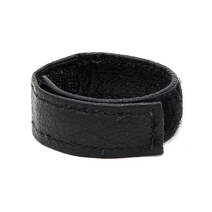 Black leather Penis Ring Adjustable with Velcro closure for enhanced stamina and pleasure.