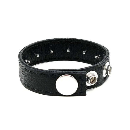 Penis Ring Adjustable in black leather for enhanced performance and comfort, featuring an adjustable design for lasting intimate moments.