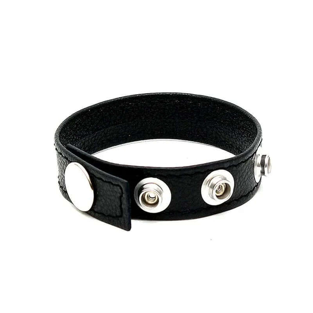 Leather Penis Ring Adjustable with press-button sizing for customizable fit