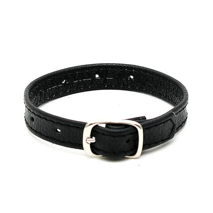 Penis Ring Adjustable black leather cock ring for durable, snug fit and enhanced erection control.