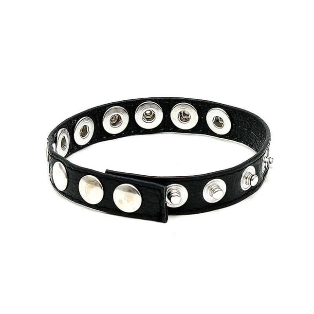 Penis Ring Adjustable made of premium leather with snaps for comfort and durability, enhances performance and pleasure.