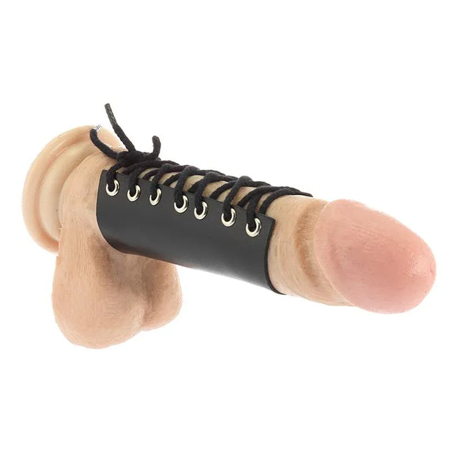 Penis Tube Adjustable leather strap-on for enhanced control and comfort