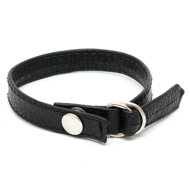 Black leather Penis Ring Adjustable for comfortable, intensified sensations and longer-lasting erections.