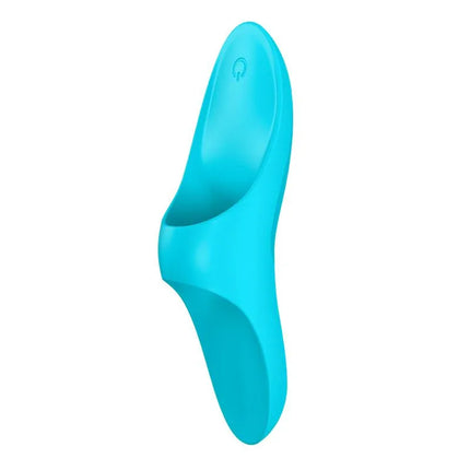 Teaser Finger Vibrator Light Blue with ergonomic design for versatile use and powerful vibrations, perfect for beginners and experienced users alike.