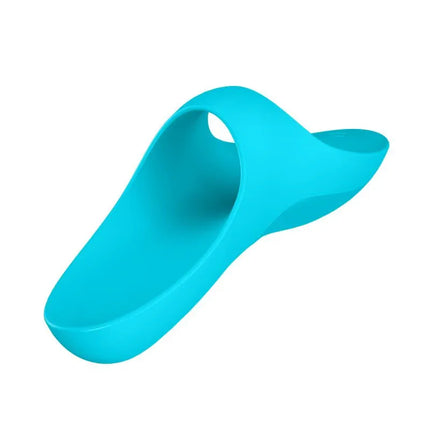 Teaser Finger Vibrator Light Blue with ergonomic design and finger loop for enhanced pleasure.