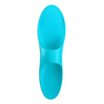 Teaser Finger Vibrator Light Blue designed for comfortable use with a loop, offering 12 powerful vibrations for exploration of erogenous zones.