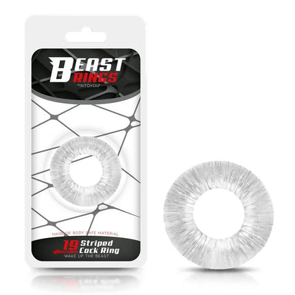 Cock Ring Super Flexible Striped 1.9 cm Clear for enhanced performance and comfort