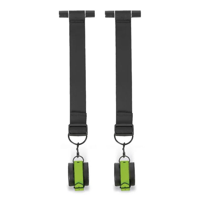Glow in the Dark Door Restraints for BDSM exploration, featuring glowing cuffs and straps for nighttime intimacy and self-expression.