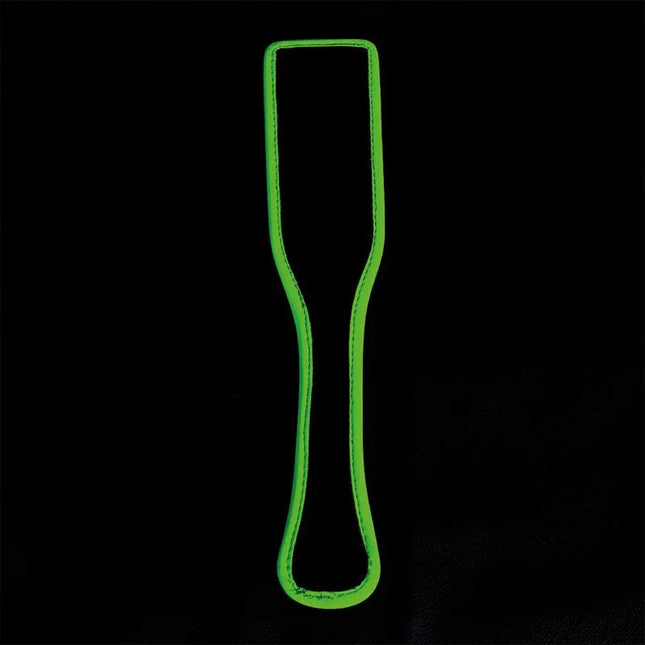Glow in the Dark Paddle with green glowing border on black background.