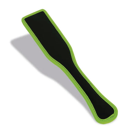 Glow in the Dark Paddle with striking green border, enhancing mood in low light settings and perfect for sensual experiences.