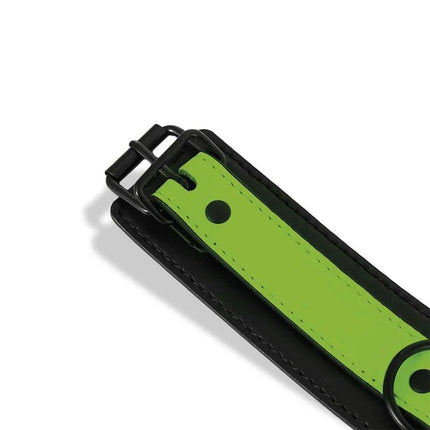 Glow in the Dark Collar with Leash featuring an adjustable buckle, designed for mystery and exploration in intimate settings.