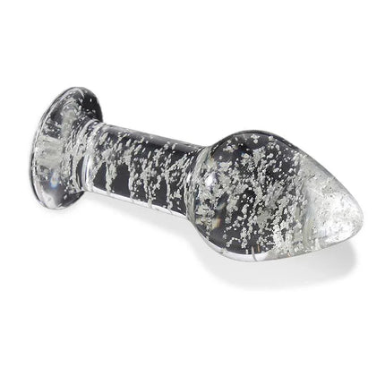 Glow in the Dark Glass Butt Plug featuring luminous design for intimate pleasure, high-quality glass, ideal for low-light experiences.