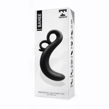 Banee Prostativ Stimulator with Easy Pull Silicone Black in packaging