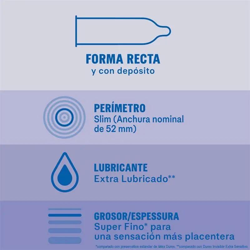 Condoms Invisible Extra Lub 12ud