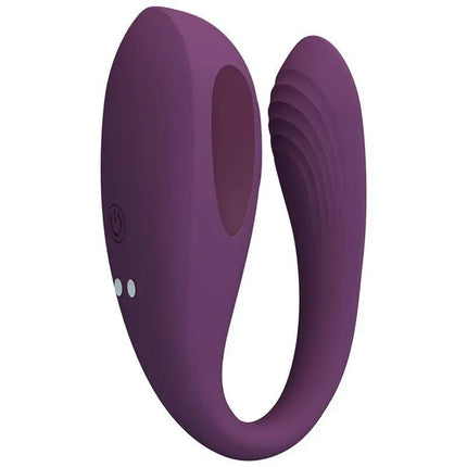 Aari Thumping Couple Toy with App in purple, showcasing its sleek silicone design for enhanced clitoral stimulation.