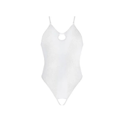 Adelina Body White, semi-transparent one-piece lingerie from Avanua, offering elegance and comfort; European design, available in multiple sizes.