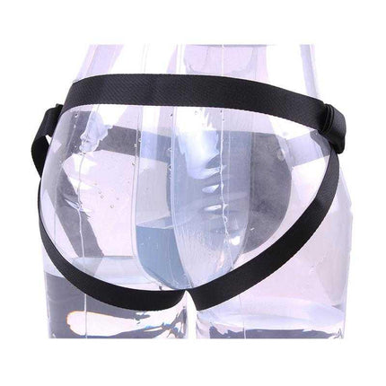 Adjustable Black Silicone Harness with adjustable rings for secure fit