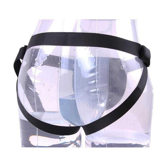 Adjustable Black Silicone Harness with adjustable rings for secure fit