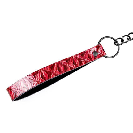 Adjustable Collar With Leash Diamond Vegan Leather in red, featuring soft-touch material and stylish design.