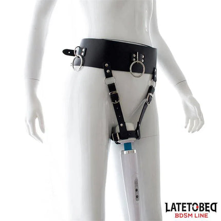 Adjustable Female Chastity Belt from Latetobed BDSM Line, designed for secure fit and shared exploration in consensual BDSM activities.