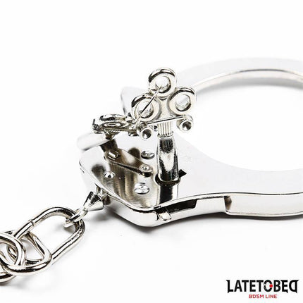 Adjustable Metal Wrist Cuffs - 85g Silver Restraints with elegant finish and durable chain lock