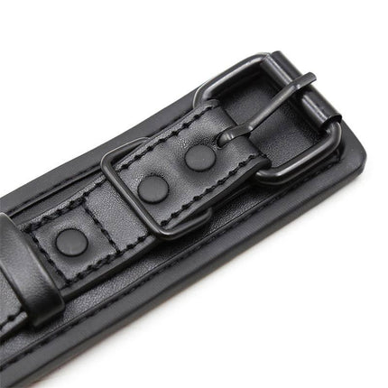 Close-up of Adjustable Neoprene Handcuffs with black buckle and strap from Latetobed BDSM Line